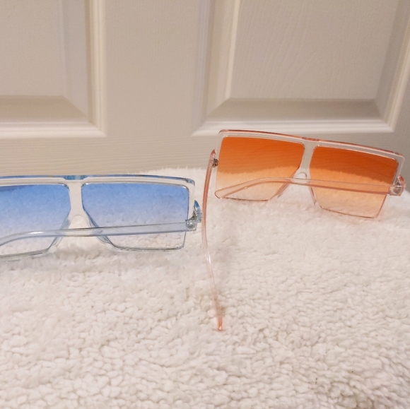 Orange and Blue Oversized Polarized Sunglasses - Picture 4 of 6